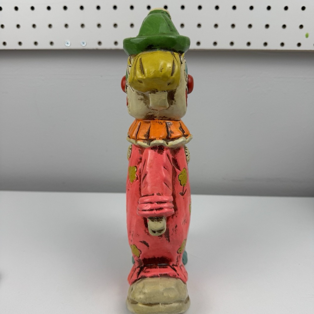 Vtg Double-Faced Clown Bank 60s Chalkware‎ Happy Sad Circus Decor - Picture 9 of 13